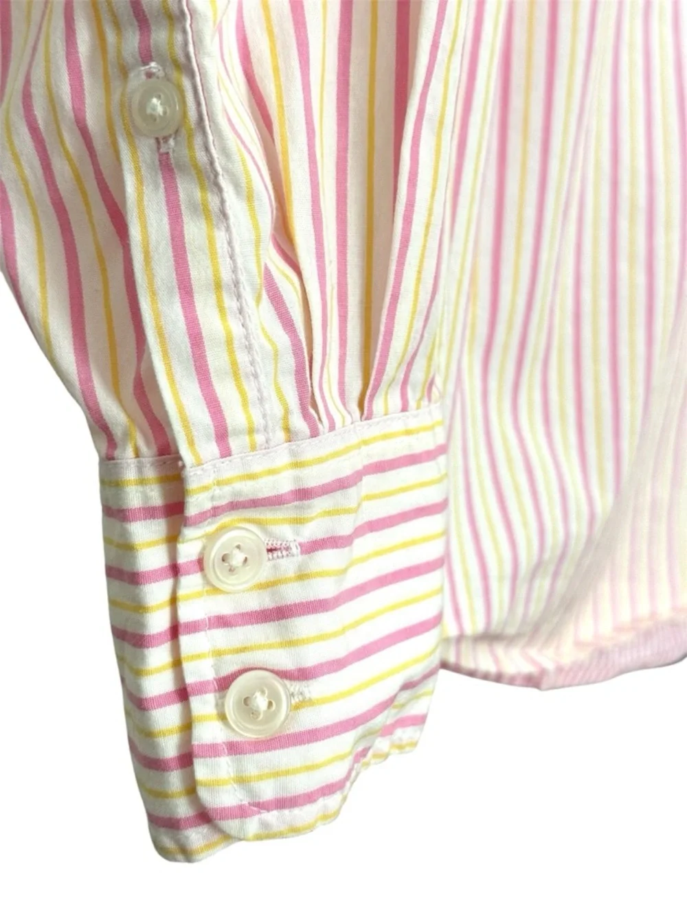 J. Crew Long Sleeve Striped Button Down Shirt Pink Yellow Women’s Medium